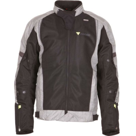 Modeka Breeze giacca in tessuto nero / grigio XL