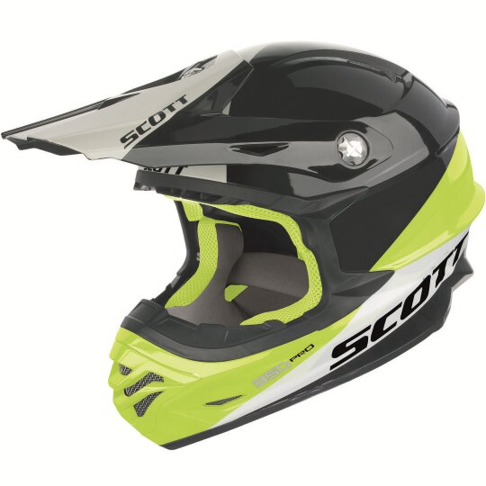 Scott 350 Pro Trophy Cross Helmet black / yellow XL