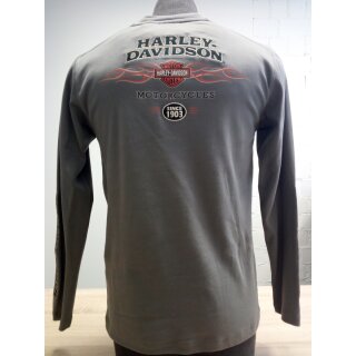 Harley Davidson Sweat-Shirt Pinestripe Flames grey
