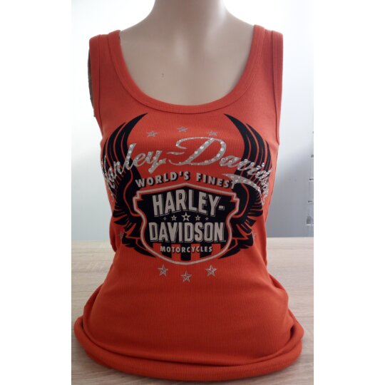 Harley Davidson Tank-Top Scoop Orange, Ladies XL