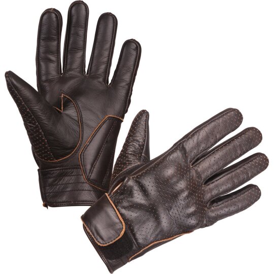 Modeka Hot classic leather glove dark brown 9