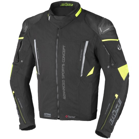 Büse Rocca Textile Jacket Black / Neon-Yellow 50