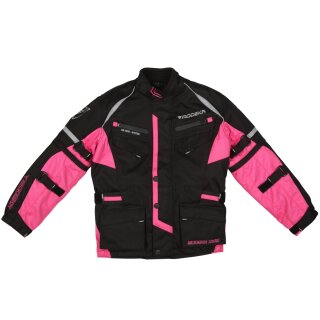 Modeka Tourex II chaqueta textil negro / pink Ni&ntilde;os