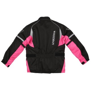 Modeka Tourex II giacca in tessuto nero / rosa Kids