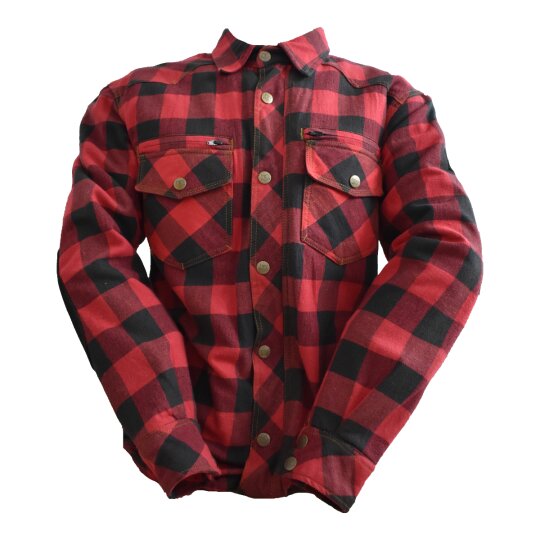 Bores Lumberjack Jacket-Shirt negro / rojo para Hombres 6XL