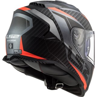 LS2 FF800 Storm casco integrale Racer titanio opaco / arancione fluo XS