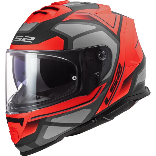 LS2 FF800 Storm casco integrale Faster titanio opaco-rosso