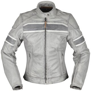 Modeka Iona Lady Chaqueta de cuero gris claro 36