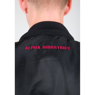 Alpha Industries Chaqueta de Bombardero MA 1 D-Tec SE negro / rojo