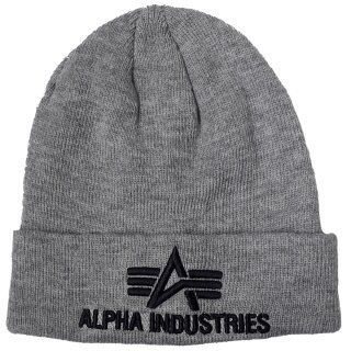 Alpha Industries 3D Beanie grau