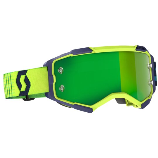 Las gafas Scott Goggle Fury azules / amarilla / verde cromado funciona