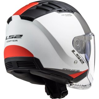 LS2 OF600 Copter casco jet urban bianco opaco / rosso
