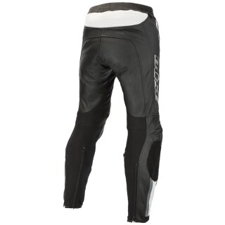 Büse Mille Pantalones de cuero negro/blanco 28 Corta