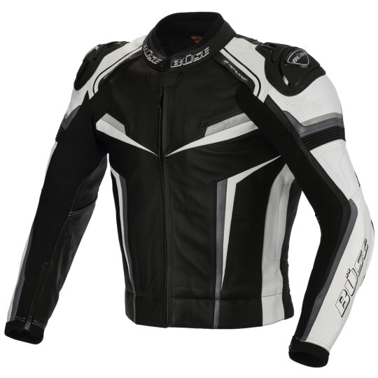 Büse Mille leather jacket black/white men 102 long