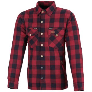 B&uuml;se M11 check-cotton shirt red
