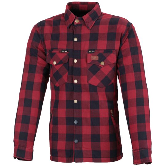 Büse M11 check-cotton shirt red 2XL