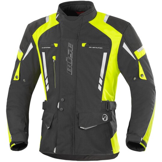 Büse Torino Pro, impermeabile giacca tessile nero / giallo 98