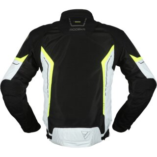 Modeka Khao Air Lady textile jacket women black/light grey/yellow 40