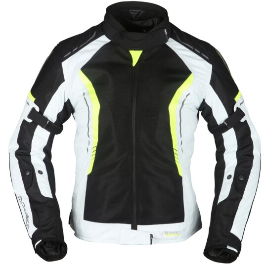 Modeka Khao Air Lady textile jacket women black/light grey/yellow 48