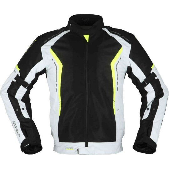 Modeka Khao Air textile jacket black/light grey/yellow M