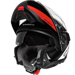 Schuberth C4 Pro Carbon flip-up helmet Avio Red 3K S