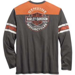 HD Henley Shirt Genuine Oil Can grey / orange