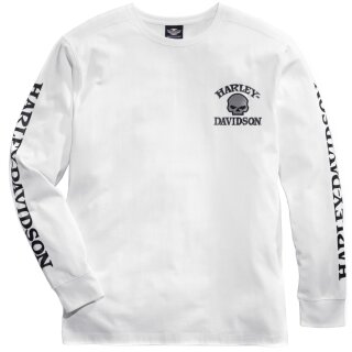Camisa de manga larga HD Skull blanco