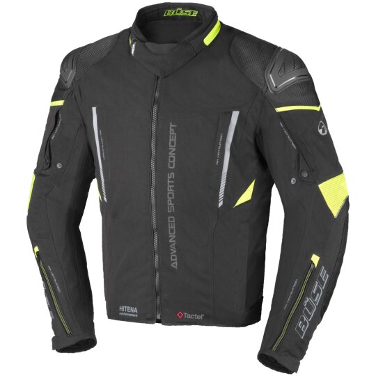 Büse Rocca Textile Jacket Black / Neon-Yellow 62