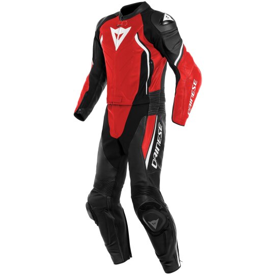 Traje de cuero Dainese Avro D2 2 piezas negro / rojo lava / blanco 44