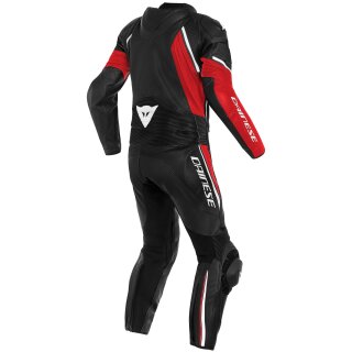 Traje de cuero Dainese Avro D2 2 piezas negro / rojo lava / blanco 44