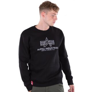 Alpha Industries Basic Sweater Embroidery schwarz / weiss
