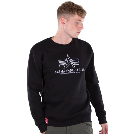 Alpha Industries Basic Sweater Embroidery negro / blanco L