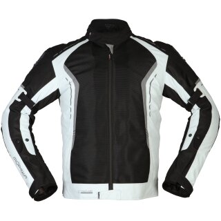 Modeka Khao Air - Giacca tessile da moto nero / grigio chiaro XL