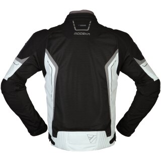 Modeka Khao Air - Giacca tessile da moto nero / grigio chiaro XXL