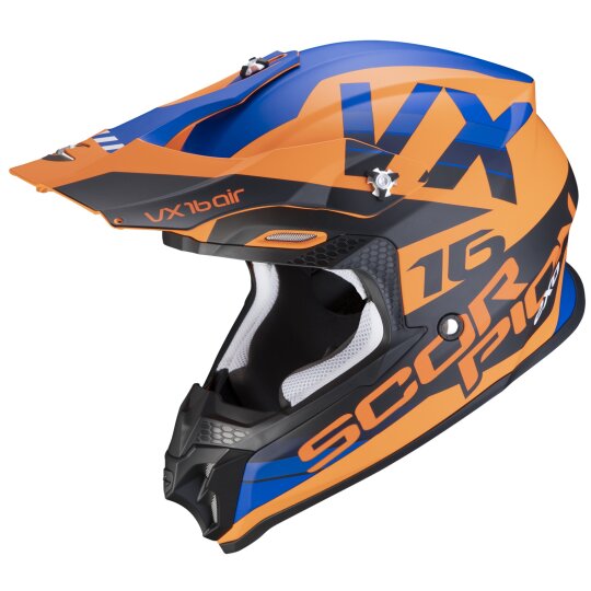 Scorpion VX-16 Air X-Turn Matt Orange / Blue S