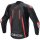 Alpinestars Fusion Giacca di pelle da motociclista uomo nero / rosso fluo