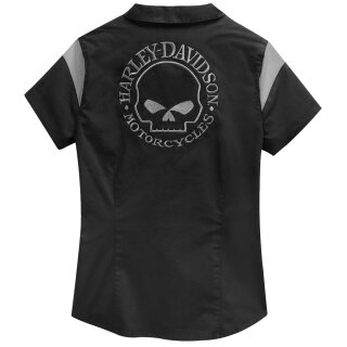 Camisa HD Skull Logo Zip-Front Se&ntilde;oras negro