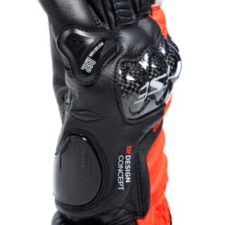 Gants de sport Dainese Carbon 4 noir / rouge fluo / blanc