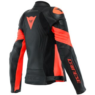 Dainese Racing 4 Lady Leather Jacket black / fluo red