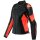 Chaqueta de cuero Dainese Racing 4 para mujeres negra / rojo fluorescente 48