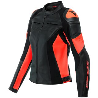 Dainese Racing 4 Lady Leather Jacket black / fluo red 50