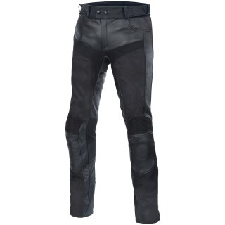 Pantalones BÜSE Sunride de tela/cuero negro 48
