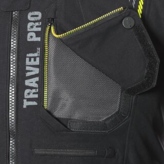 Chaqueta textil BÜSE Travel Pro para hombres negro / amarillo 54