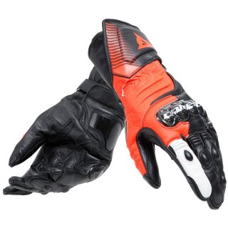Guantes deportivos Dainese Carbon 4 negros / rojo fluorescente / blancos 3XL