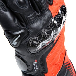 Guantes deportivos Dainese Carbon 4 negros / rojo fluorescente / blancos 3XL