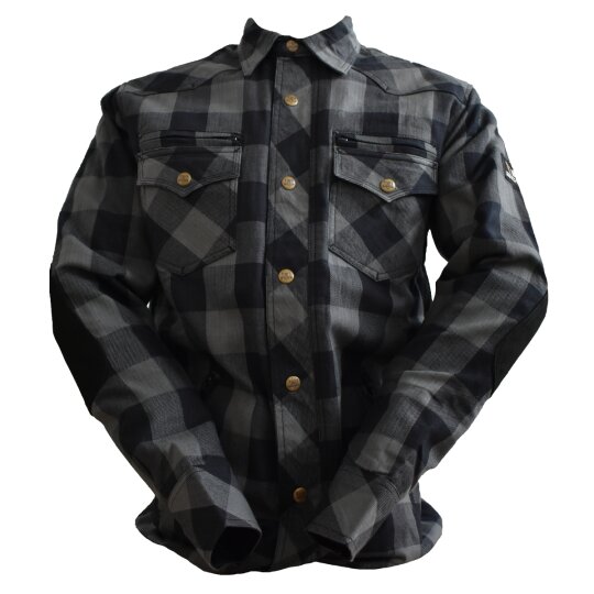 Bores Lumberjack Jacken-Hemd schwarz / grau Herren 12XL