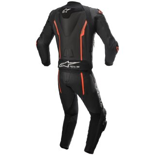 Traje de cuero de 2 piezas Alpinestars Missile V2 Tech Air negro / rojo fluo