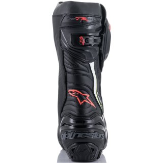 Alpinestars Supertech-R Motorcycle Boots black / white / red-fluo / yellow-fluo 41