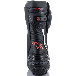 Alpinestars Supertech-R Motorcycle Boots black / white / red-fluo / yellow-fluo 42