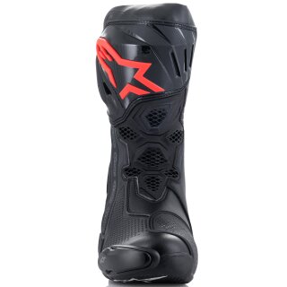 Alpinestars Supertech-R Motorradstiefel schwarz / weiss / rot-fluo /gelb-fluo 44